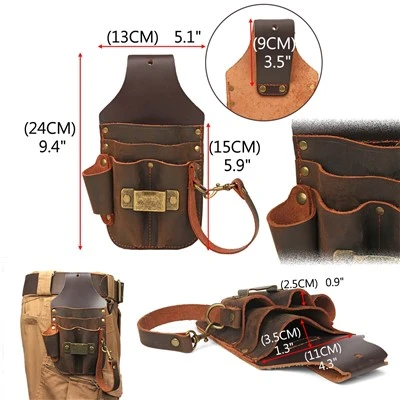 Leather Tool Organiser Pouch Work Tool Holder